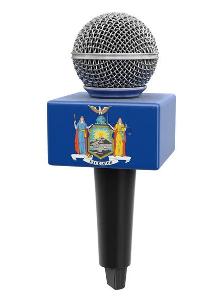 Mikrofon New York Bayrağı Kırpma Yolu Ile Resim — Stok fotoğraf