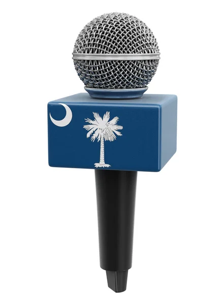 Mikrofon Güney Carolina Bayrağı Kırpma Yolu Ile Resim — Stok fotoğraf