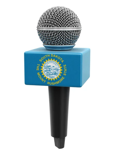 Microfone Bandeira Dakota Sul Imagem Com Caminho Recorte — Fotografia de Stock