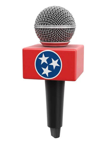 Microfone Bandeira Tennessee Imagem Com Caminho Recorte — Fotografia de Stock