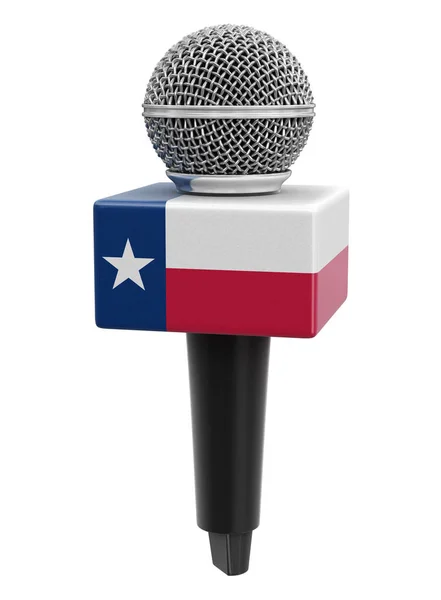 Микрофон Флаг Техаса Изображение Пути Обрезки — стоковое фото