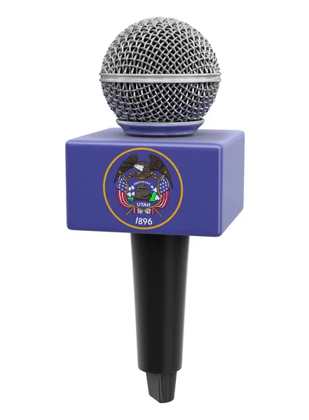 Mikrofon Und Uta Fahne Bild Mit Ausschnittspfad — Stockfoto