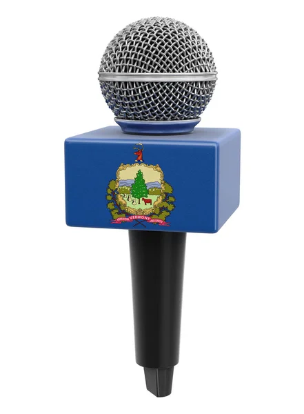 Микрофон Флаг Вермонта Изображение Пути Обрезки — стоковое фото