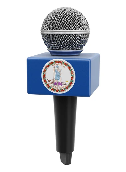 Microfone Bandeira Virginia Imagem Com Caminho Recorte — Fotografia de Stock