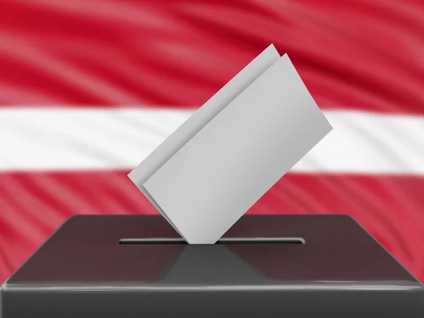 Wahlurne Mit Lettischer Flagge Hintergrund — Stockfoto