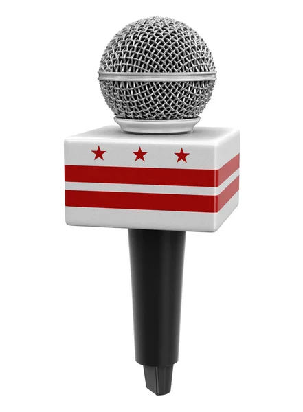 Микрофон Флаг Вашингтона Изображение Пути Обрезки — стоковое фото