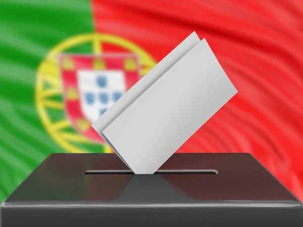 Hlasovací Lístek Portugalskou Vlajkou Pozadí — Stock fotografie