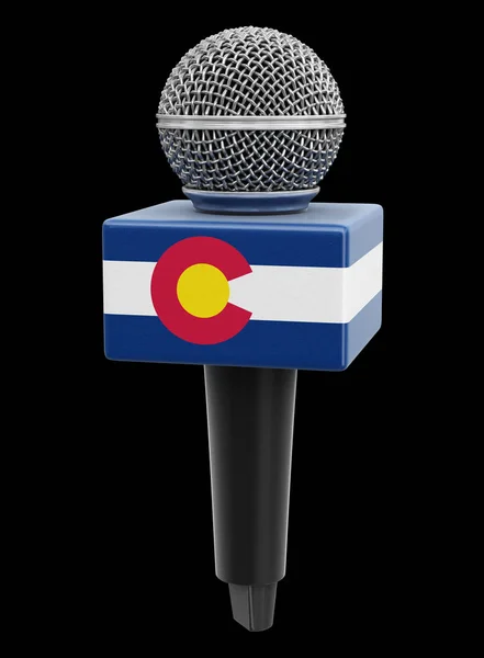Mikrofon Und Colorado Fahne Bild Mit Ausschnittspfad — Stockfoto
