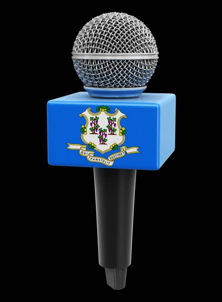 Микрофон Флаг Коннектикута Изображение Пути Обрезки — стоковое фото