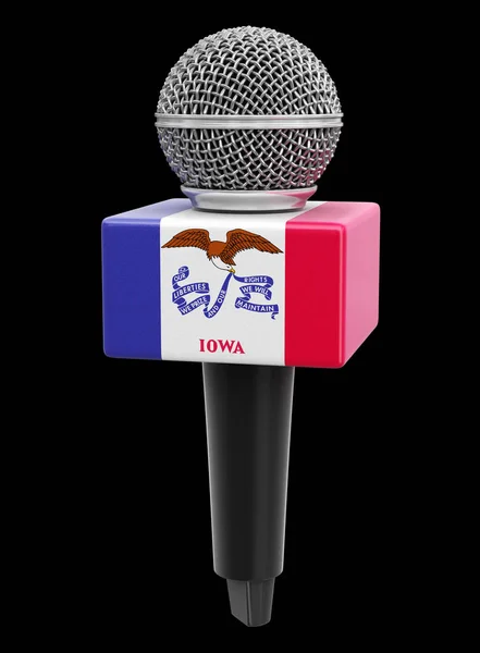 Microfone Bandeira Iowa Imagem Com Caminho Recorte — Fotografia de Stock