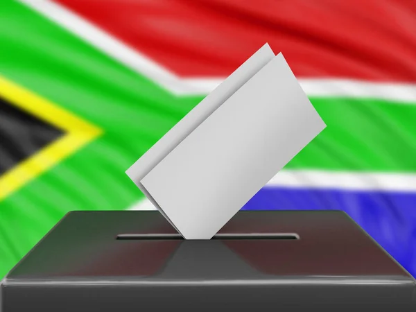 Ballot Box South African Republic Flag Background — Stock Photo, Image