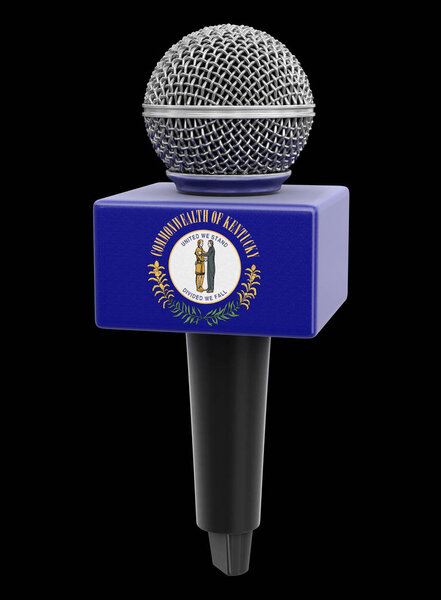 Microphone and Kentucky flag. Image with clipping path