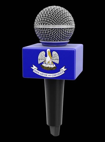 Микрофон Флаг Луизианы Изображение Пути Обрезки — стоковое фото