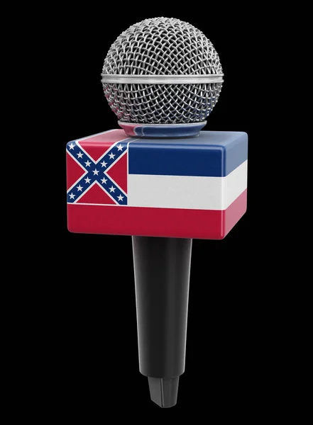 Микрофон Флаг Миссисипи Изображение Пути Обрезки — стоковое фото