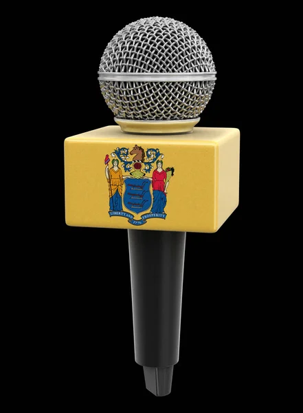 Microfone Bandeira Nova Jérsia Imagem Com Caminho Recorte — Fotografia de Stock