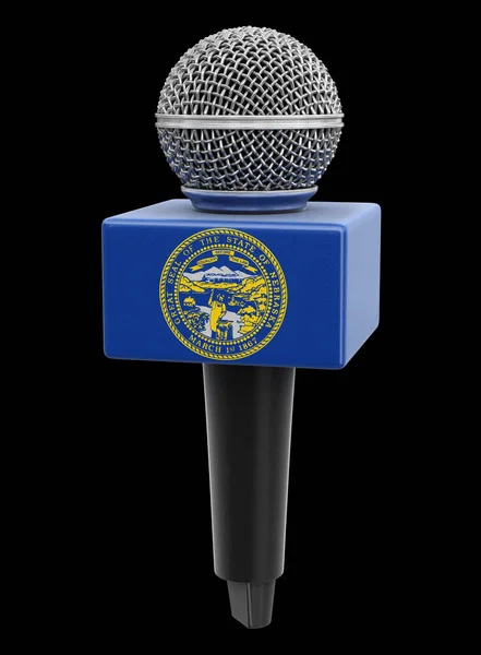 Microfone Bandeira Nebraska Imagem Com Caminho Recorte — Fotografia de Stock