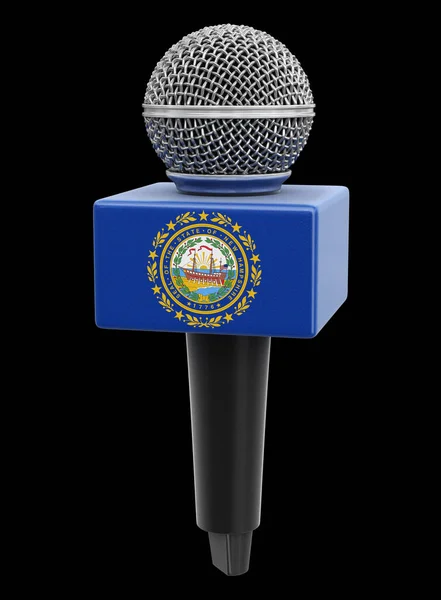 Микрофон Флаг Нью Гэмпшира Изображение Пути Обрезки — стоковое фото