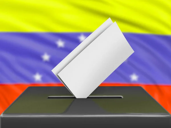 Caixa Cédulas Com Bandeira Venezuelana Fundo — Fotografia de Stock