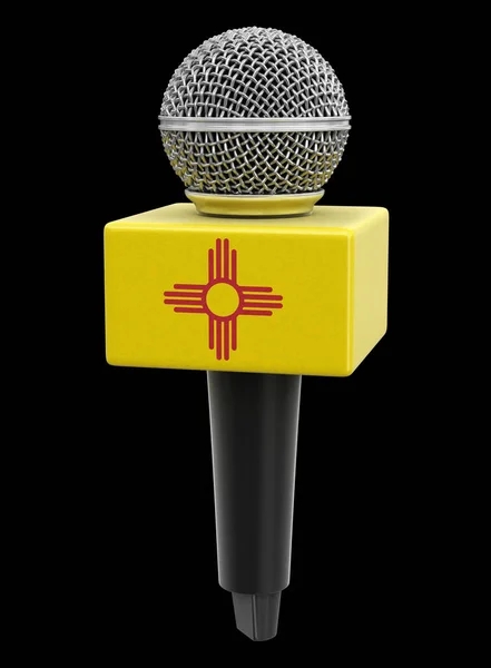 Microphone Drapeau Nouveau Mexique Image Avec Chemin Coupure — Photo