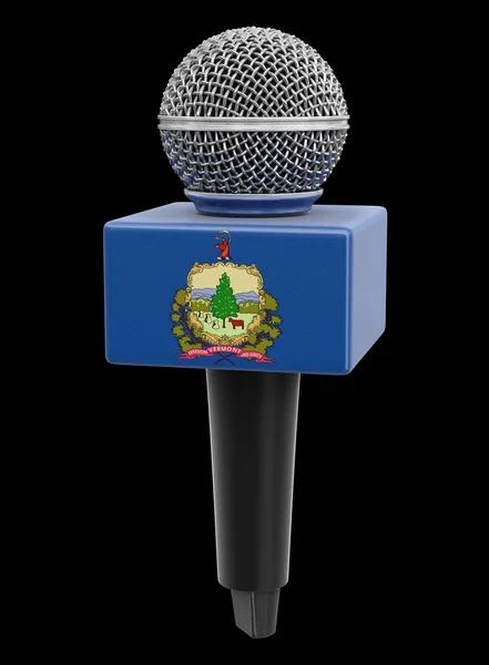 Микрофон Флаг Вермонта Изображение Пути Обрезки — стоковое фото