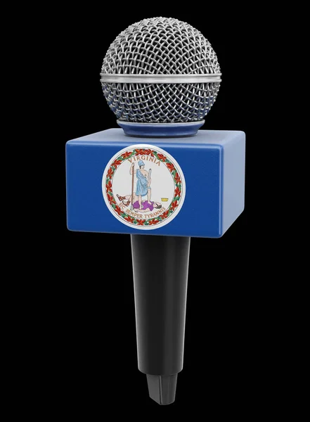 Mikrofon Und Jungfrauenfahne Bild Mit Ausschnittspfad — Stockfoto