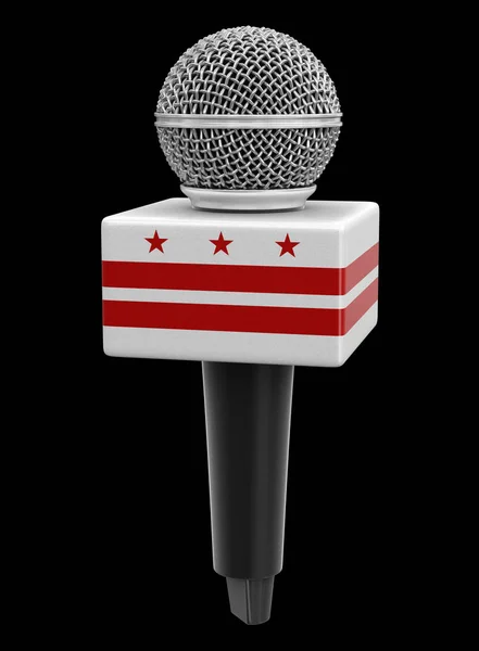 Микрофон Флаг Вашингтона Изображение Пути Обрезки — стоковое фото