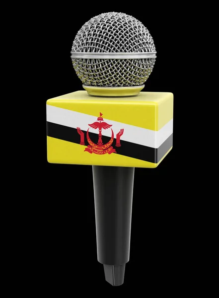 Microfone Bandeira Brunei Imagem Com Caminho Recorte — Fotografia de Stock