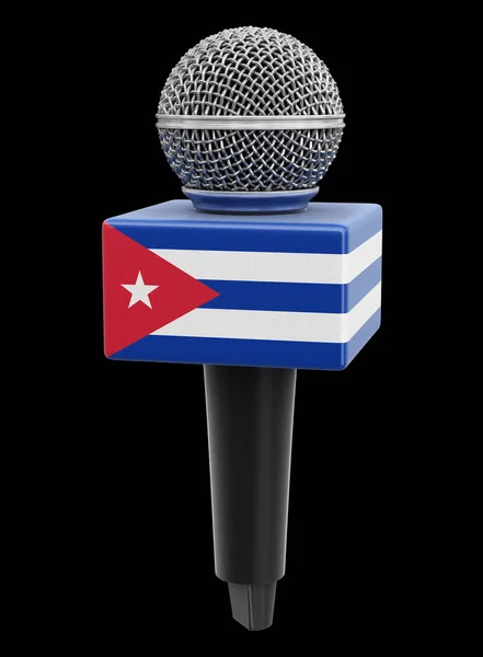 Microphone Cuban Flag Image Clipping Path — 图库照片