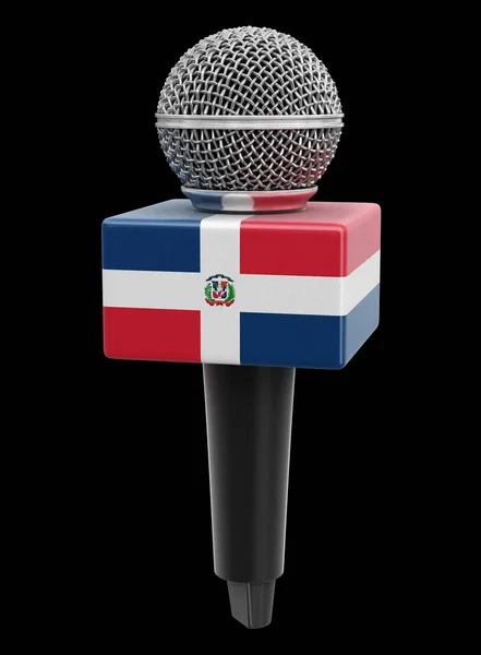 Microfono Bandiera Della Repubblica Dominicana Immagine Con Percorso Ritaglio — Foto Stock