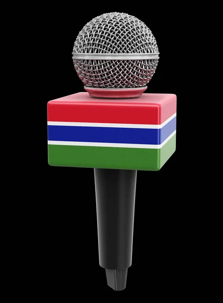Microfoon Gambia Vlag Afbeelding Met Knippad — Stockfoto