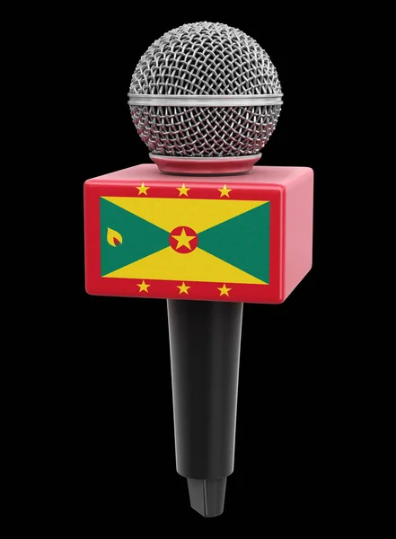 Микрофон Флаг Гренады Изображение Пути Обрезки — стоковое фото