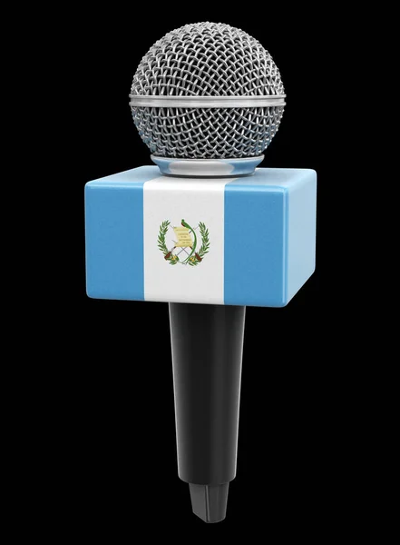 Microfone Bandeira República Guatemala Imagem Com Caminho Recorte — Fotografia de Stock