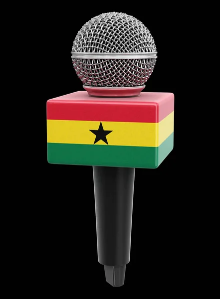 Microfoon Ghana Vlag Afbeelding Met Knippad — Stockfoto