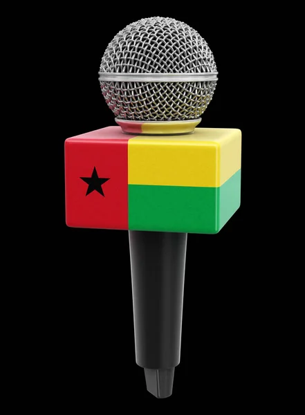 Mikrofon Gine Bissau Bayrağı Kırpma Yolu Ile Resim — Stok fotoğraf