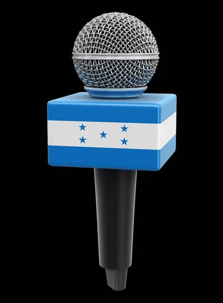 Microfono Bandiera Honduregna Immagine Con Percorso Ritaglio — Foto Stock