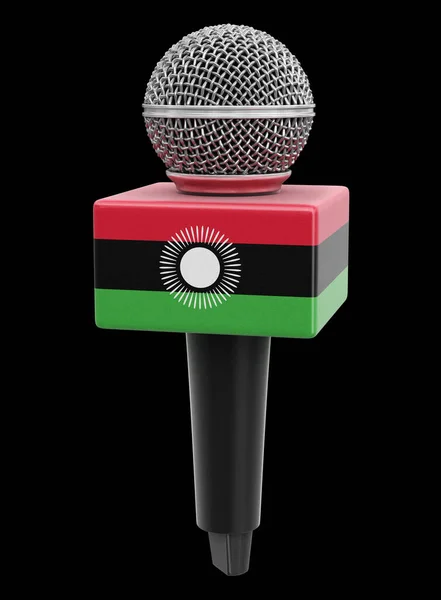 Microfoon Malawi Vlag Afbeelding Met Knippad — Stockfoto