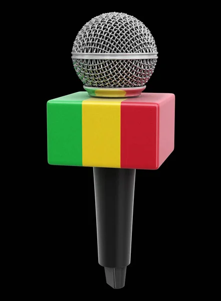 Microfone Bandeira Mali Imagem Com Caminho Recorte — Fotografia de Stock
