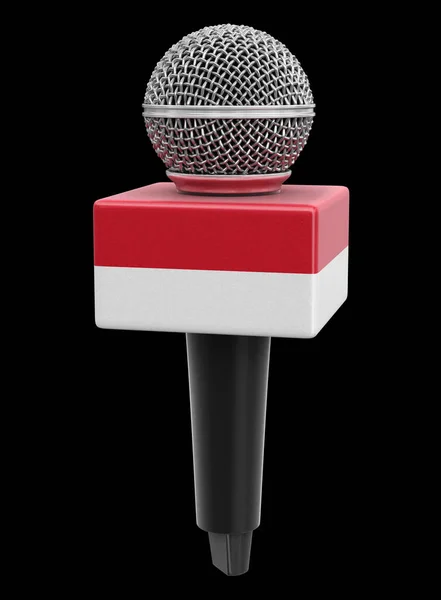 Microfone Bandeira Mônaco Imagem Com Caminho Recorte — Fotografia de Stock