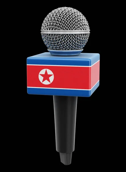 Microphone North Korean Flag Image Clipping Path — Stock Photo, Image