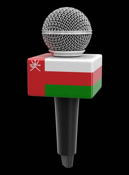 Microphone Oman Flag Image Clipping Path — Stock Photo, Image