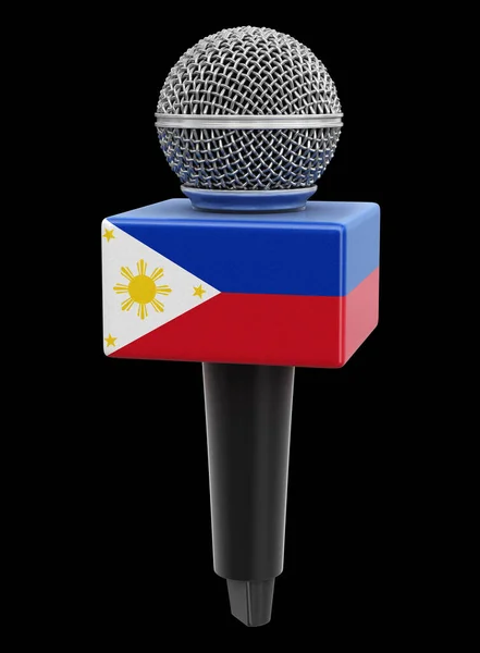 Микрофон Филиппинский Флаг Изображение Пути Обрезки — стоковое фото