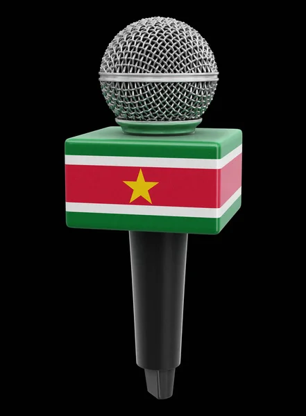 Microphone Surinam Flag Image Clipping Path — ストック写真