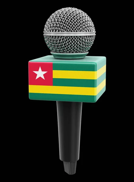 Mikrofon Togo Bayrağı Kırpma Yolu Ile Resim — Stok fotoğraf
