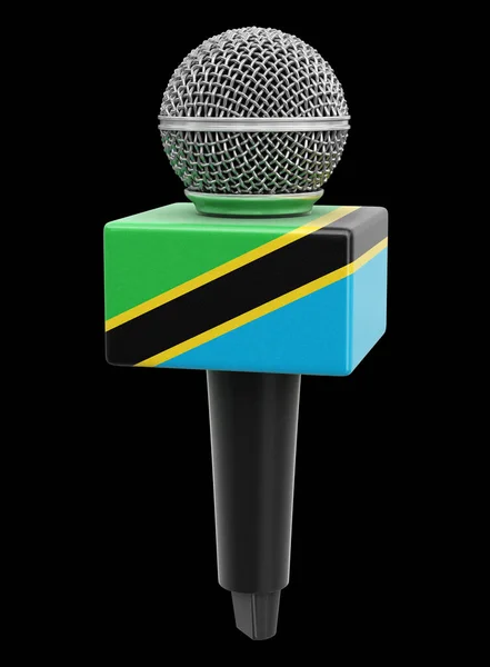 Microphone Tanzania Flag Image Clipping Path — ストック写真