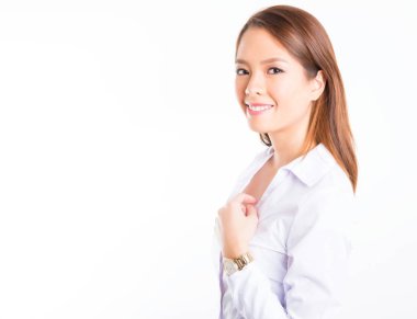 Güzel genç iş kadını.