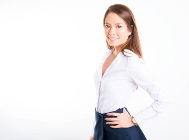 Güzel genç iş kadını.