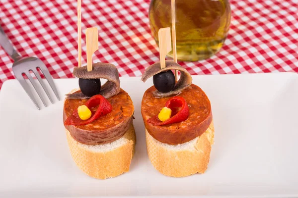 Spansk chorizo tapas — Stockfoto