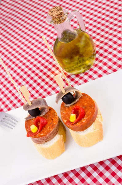 Spanische Chorizo Tapas — Stockfoto