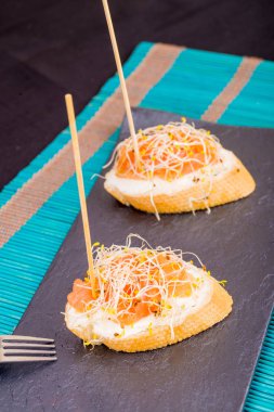 Ekmek arası somon tapa