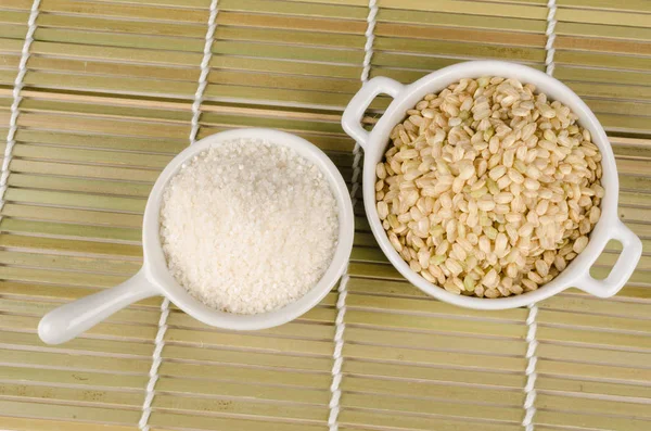 Rice and rice semolina — Stock Photo, Image